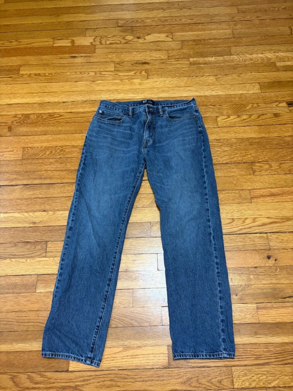 GAP Mens Straight Leg Jeans Size 34x30 Blue Dark Wash Cotton Denim Pants